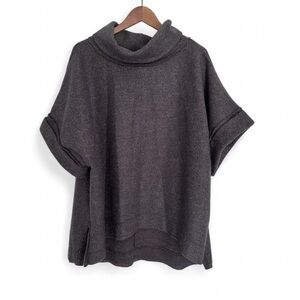 Ces Femme Cowl Neck Sweater Charcoal Grey Size L Large